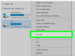 How to formats USB Drive